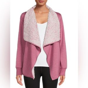 Avia Women's Large 12-14 Pink Sherpa Lined Cardigan Jacket NWT